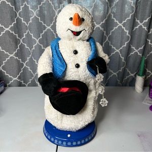 VINTAGE GEMMY SNOW MISER SINGING SNOWFLAKE SPINNING SNOWMAN